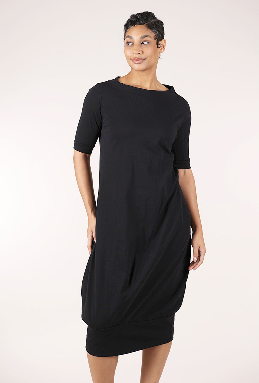 Sort Aarhus Jersey Banded Dress, Black 