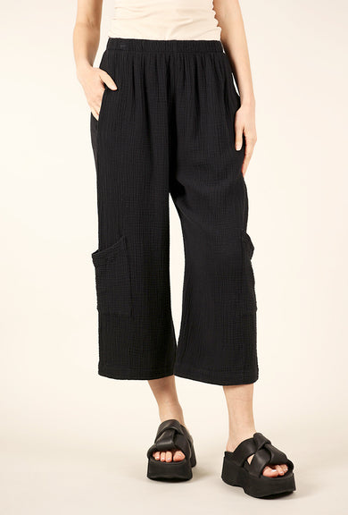 Bryn Walker Casbah Cotton Gauze Pant, Black 