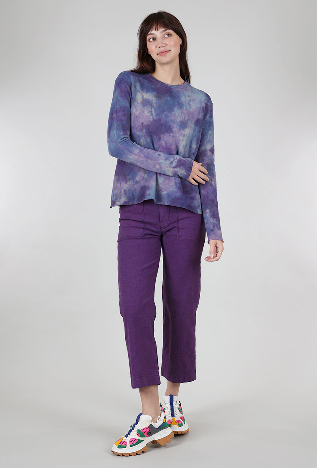 Heyne Bogut Crop Cozy Smoosh Top, Lavender Mix 