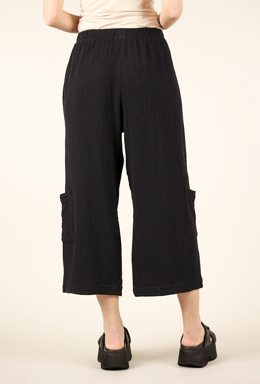 Bryn Walker Casbah Cotton Gauze Pant, Black 