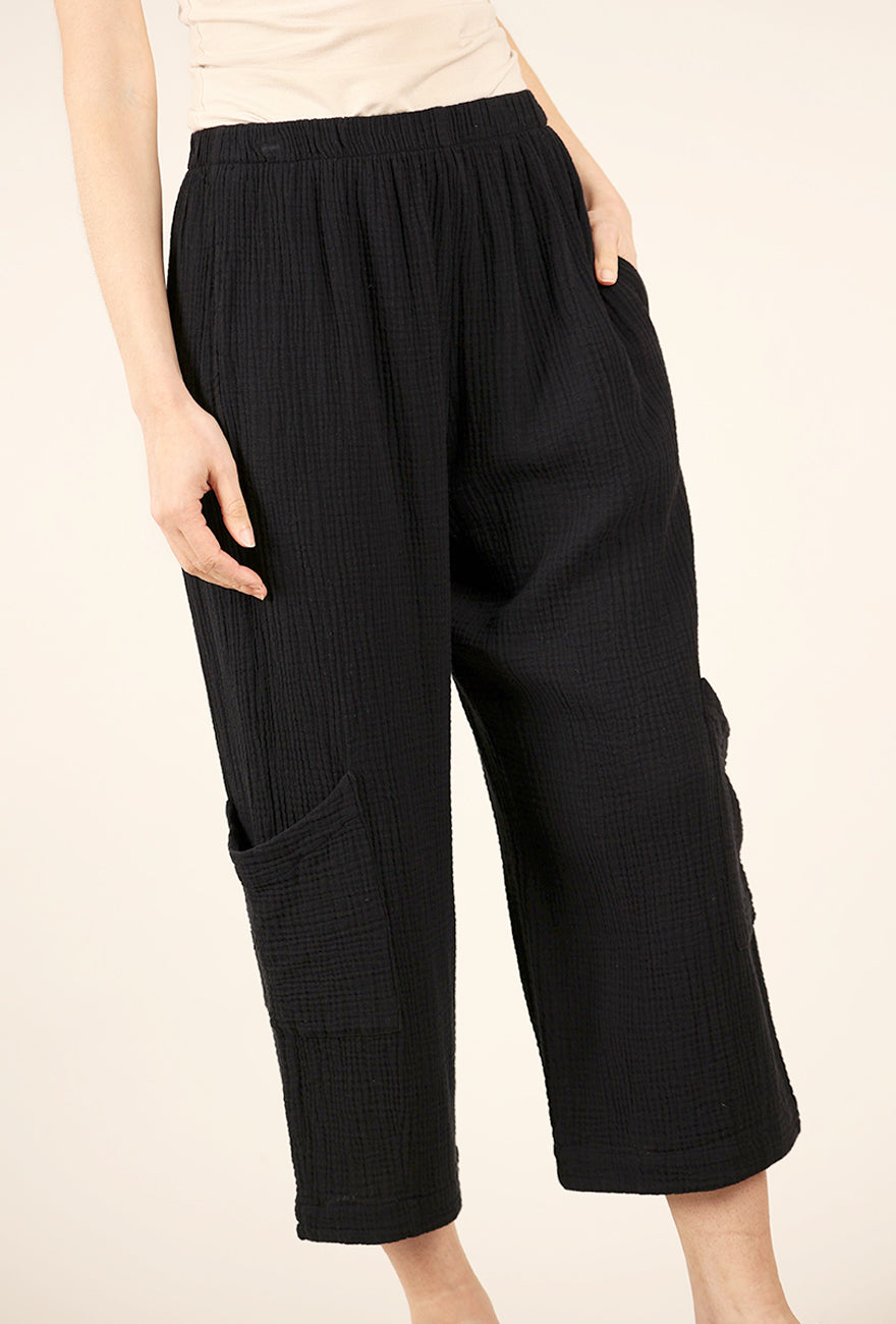 Bryn Walker Casbah Cotton Gauze Pant, Black 