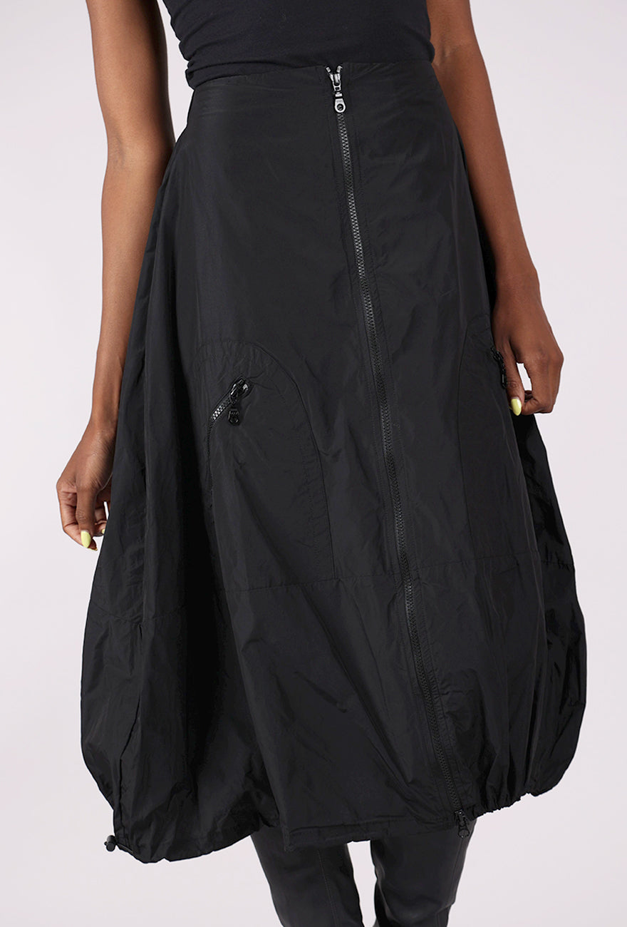 Kozan Astrid Zip Skirt, Preto Black 