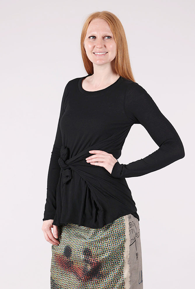 Rundholz Tie Detail T-Shirt, Black 