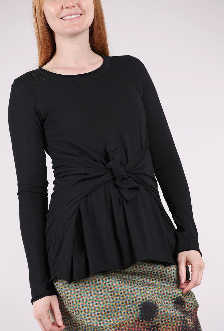 Rundholz Tie Detail T-Shirt, Black 