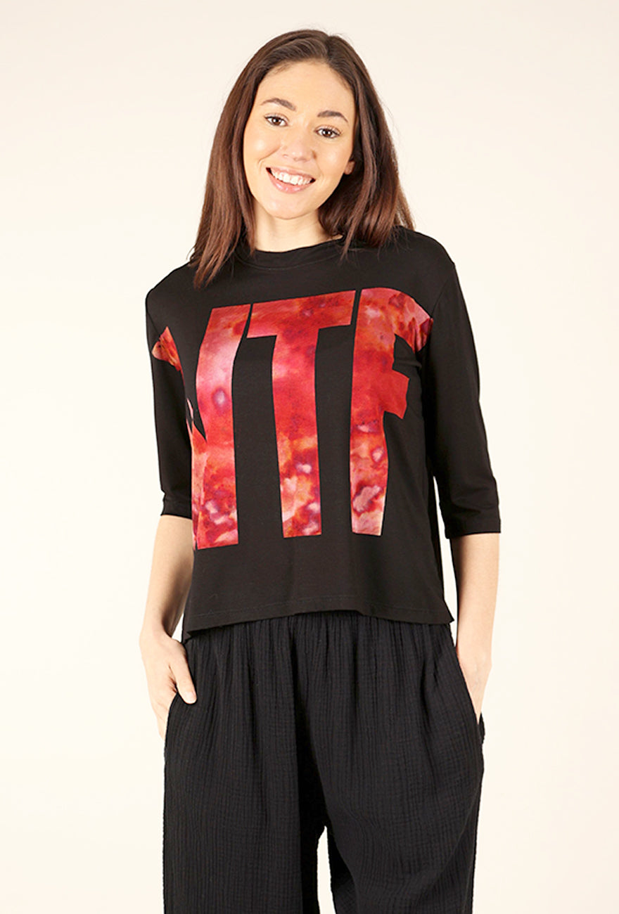 Heyne Bogut WTF Tee, Black/Rose 