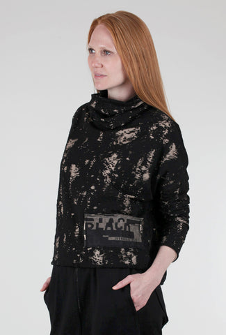 Studio B3 Andala Burnout Top, Black/Beige 