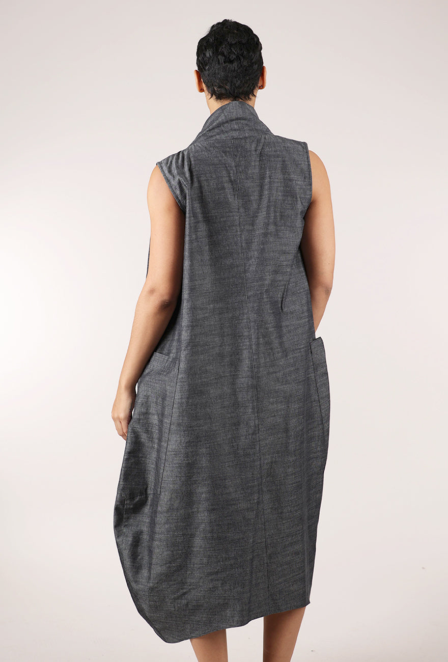 Sort Aarhus Merete Denim Dress, Gray 