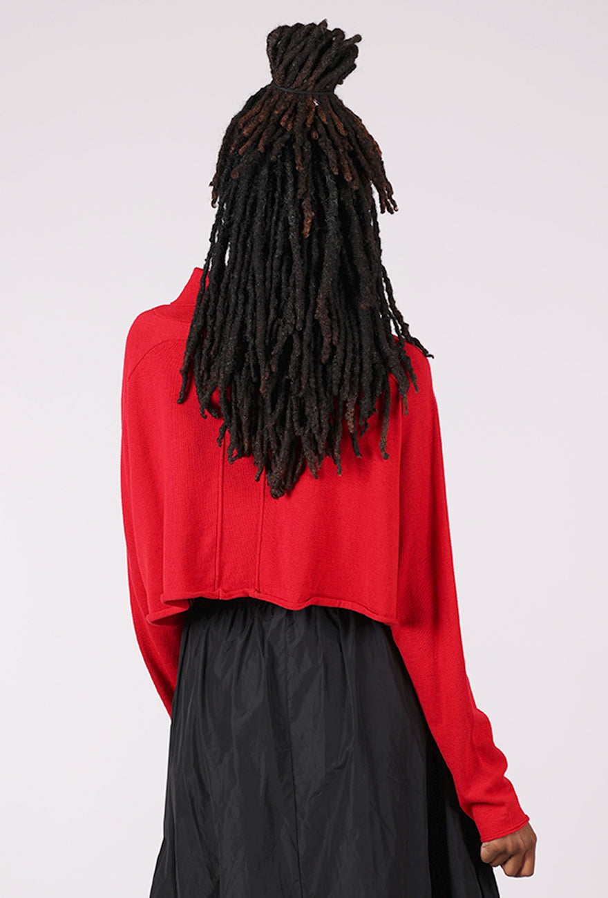 Rundholz Flower Pop Crop Cardie, Rose Jacquard 