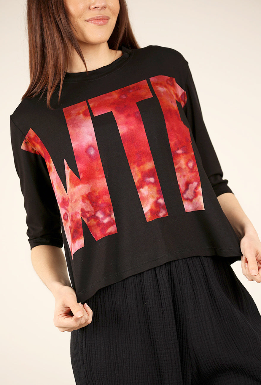 Heyne Bogut WTF Tee, Black/Rose 