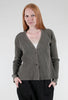 Mododoc Button-Front Waffle Cardie, Olive Thistle 