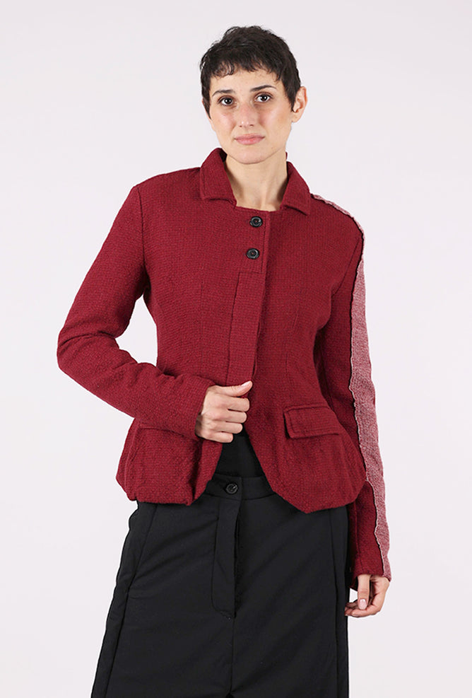 Rundholz Racing Stripe Wool Jacket, Merlot 