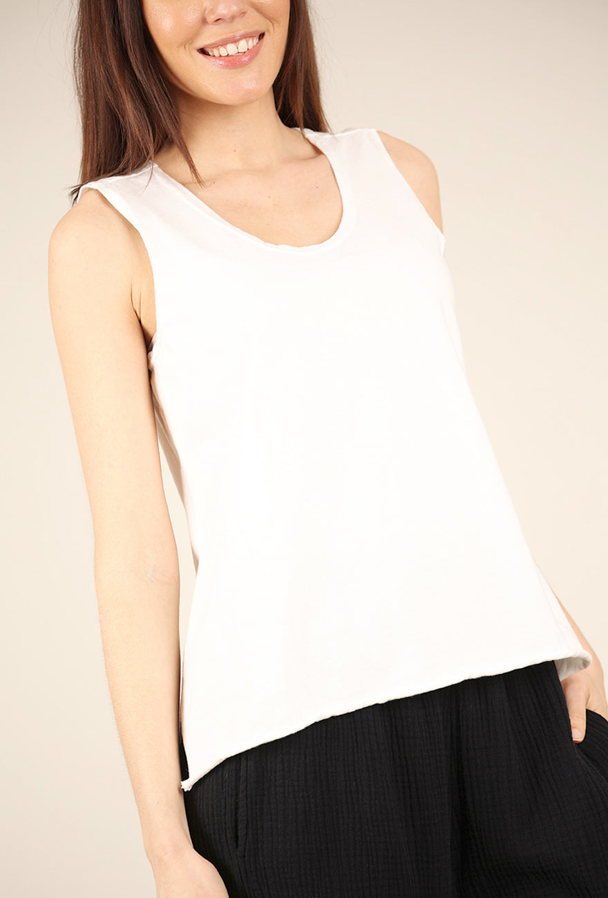 Cynthia Ashby Knit Tank, Natural 