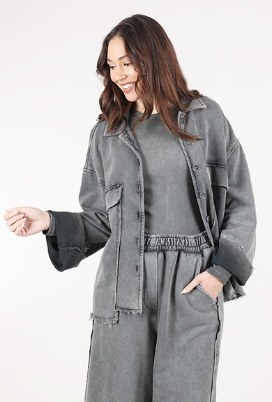 Baci Cargo Front Pocket Jacket, Vintage Silver 