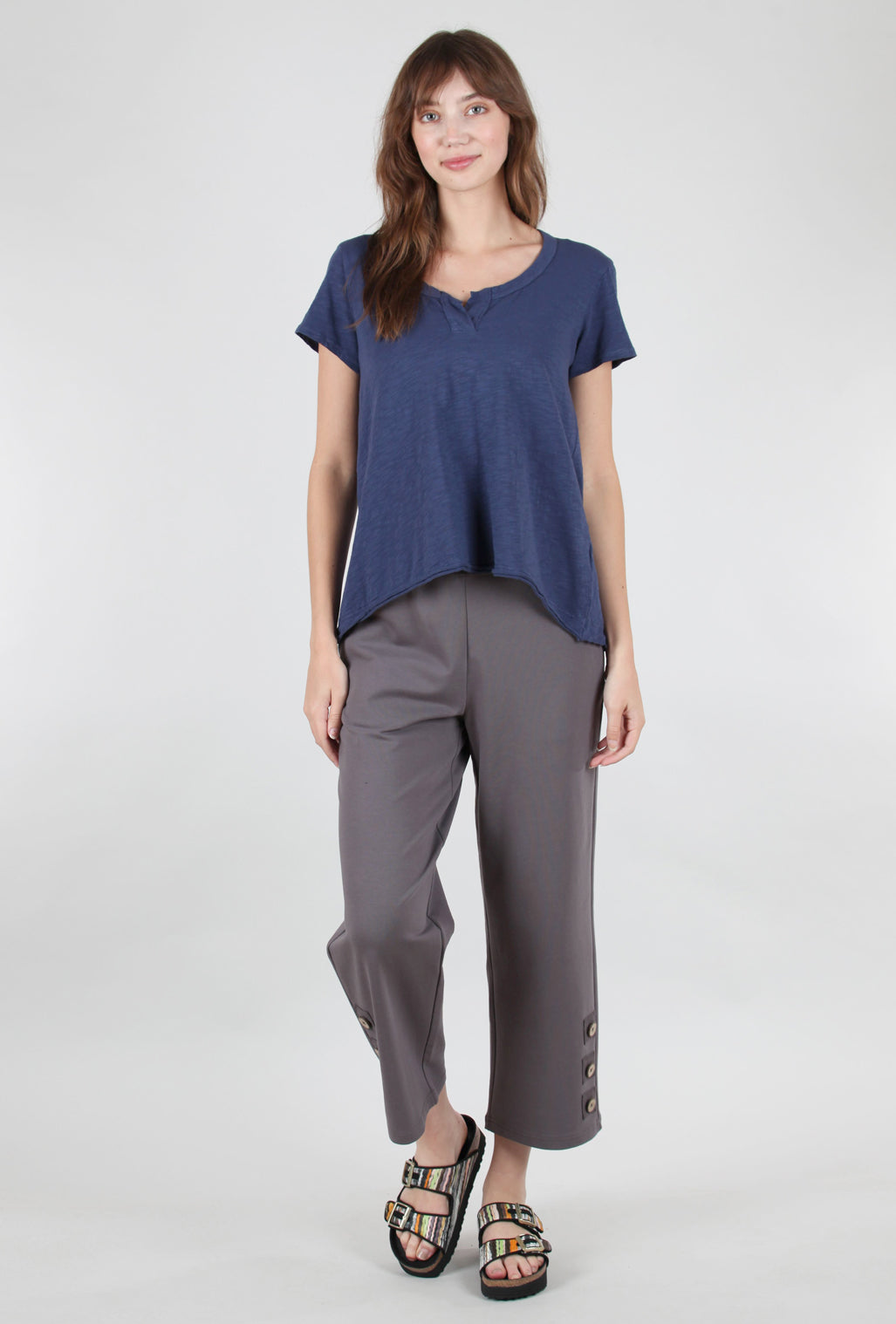 Wilt Shrunken Placket Tee, Midnight Navy 