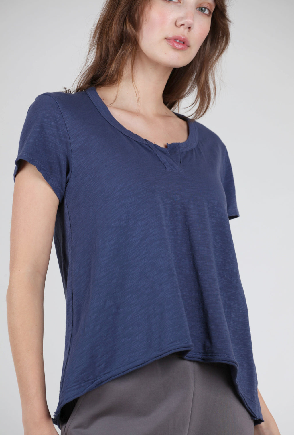 Wilt Shrunken Placket Tee, Midnight Navy 