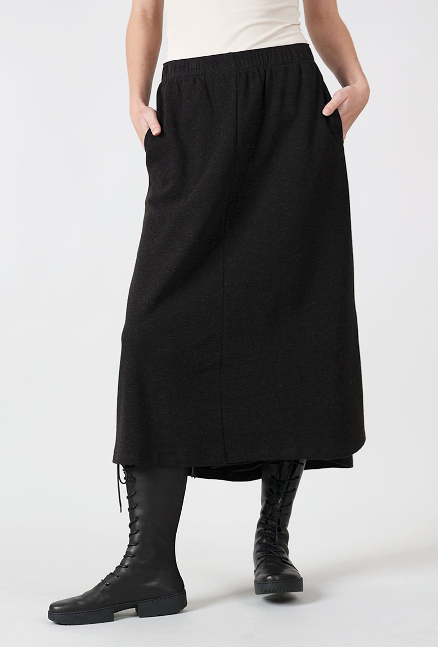 Alpaca Blend A-Line Skirt, Black