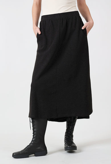 Iridium Alpaca Blend A-Line Skirt, Black 