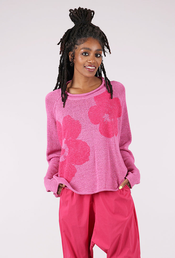 Rundholz Flocked Cotton Rollneck Sweater, Lily/Lotus 