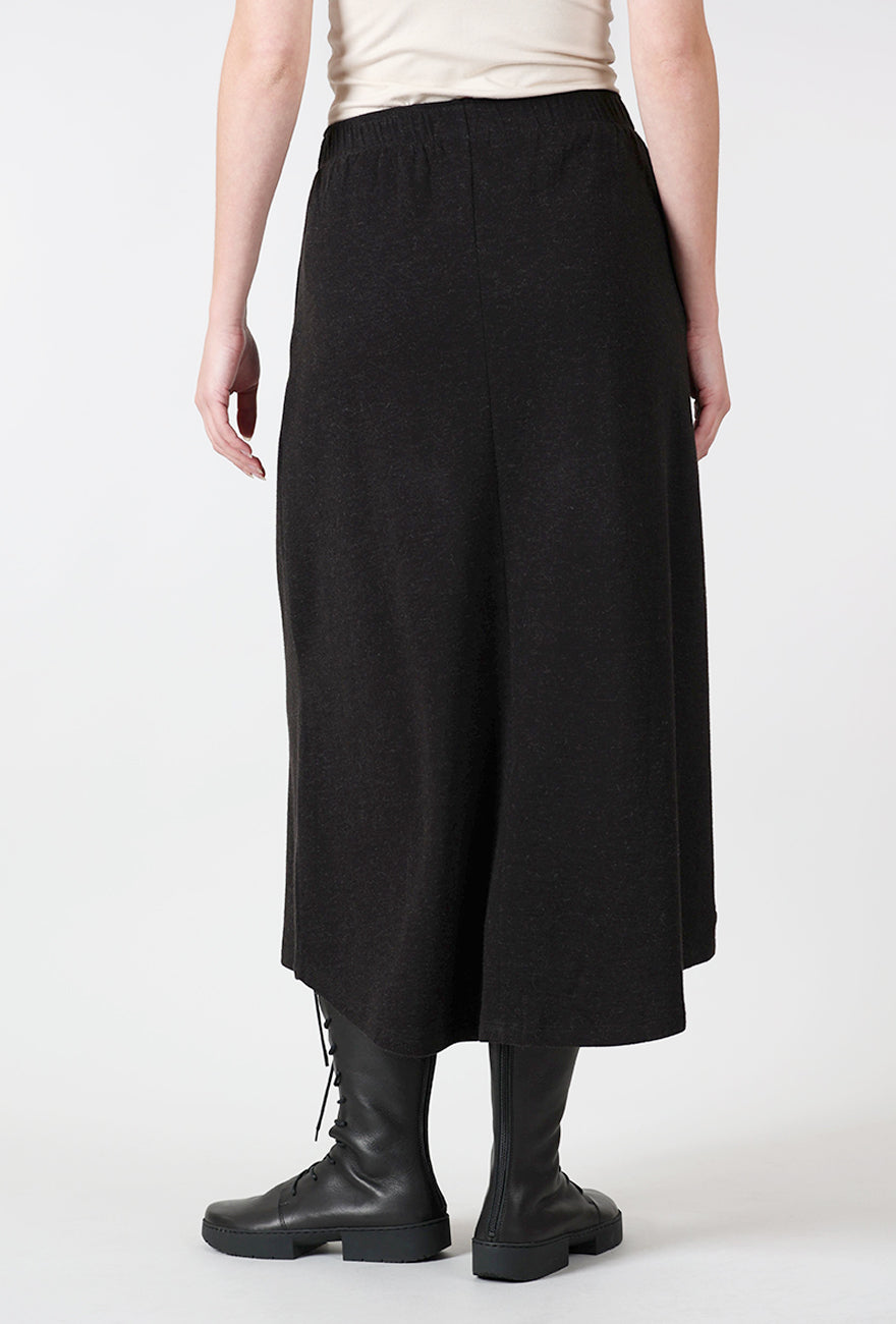 Alpaca Blend A-Line Skirt, Black