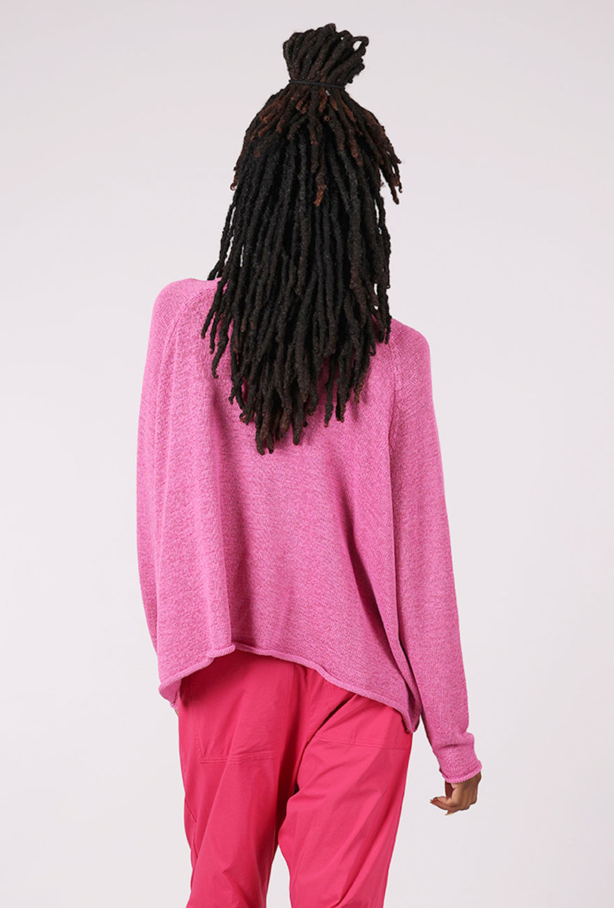 Rundholz Flocked Cotton Rollneck Sweater, Lily/Lotus 