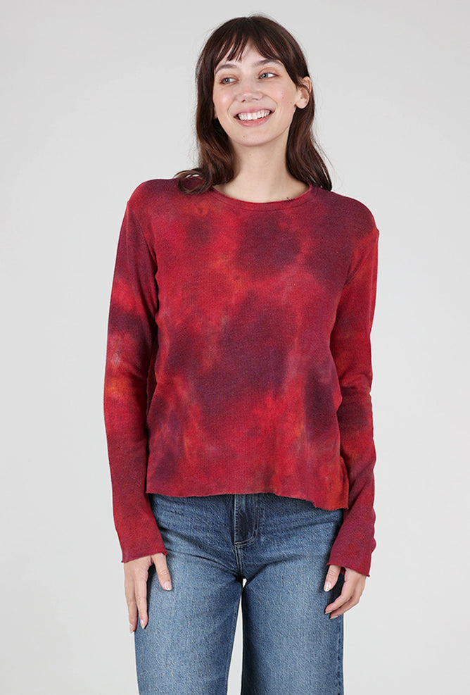 Heyne Bogut Crop Cozy Smoosh Top, Red Mix 