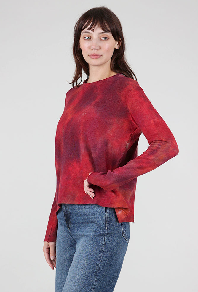 Heyne Bogut Crop Cozy Smoosh Top, Red Mix 