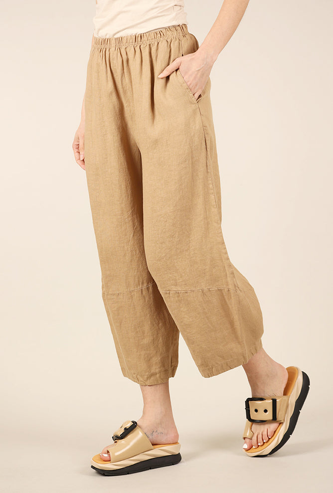 Cut Loose Linen Lantern Pant, Bark 