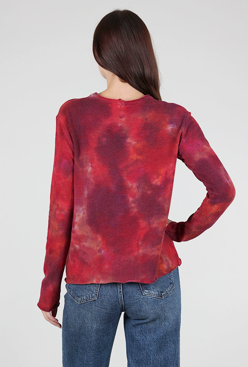 Heyne Bogut Crop Cozy Smoosh Top, Red Mix 