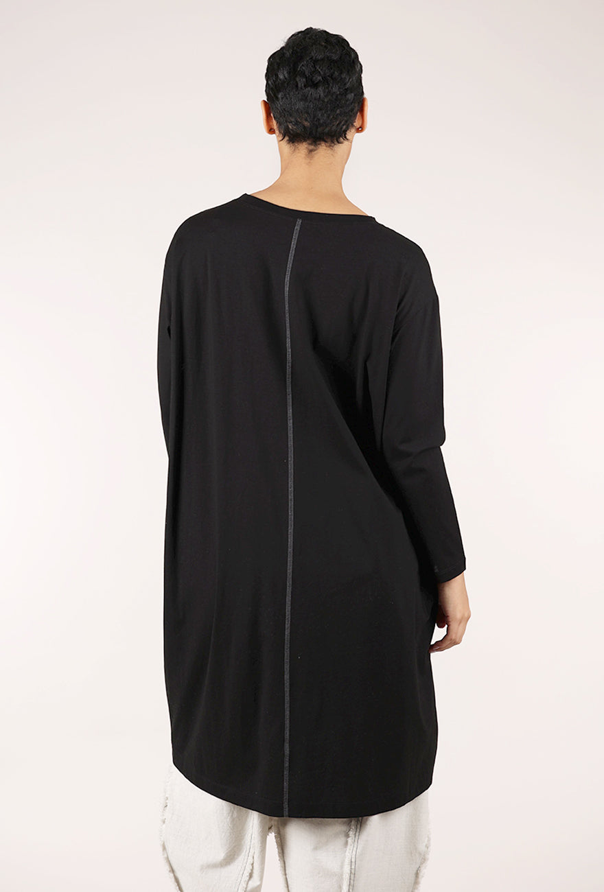 Moyuru Mercerized Cotton Dot Dress, Black 