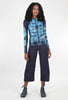 AMB Designs Raw Edge Second Skin Top, Mixed Media/Blue 