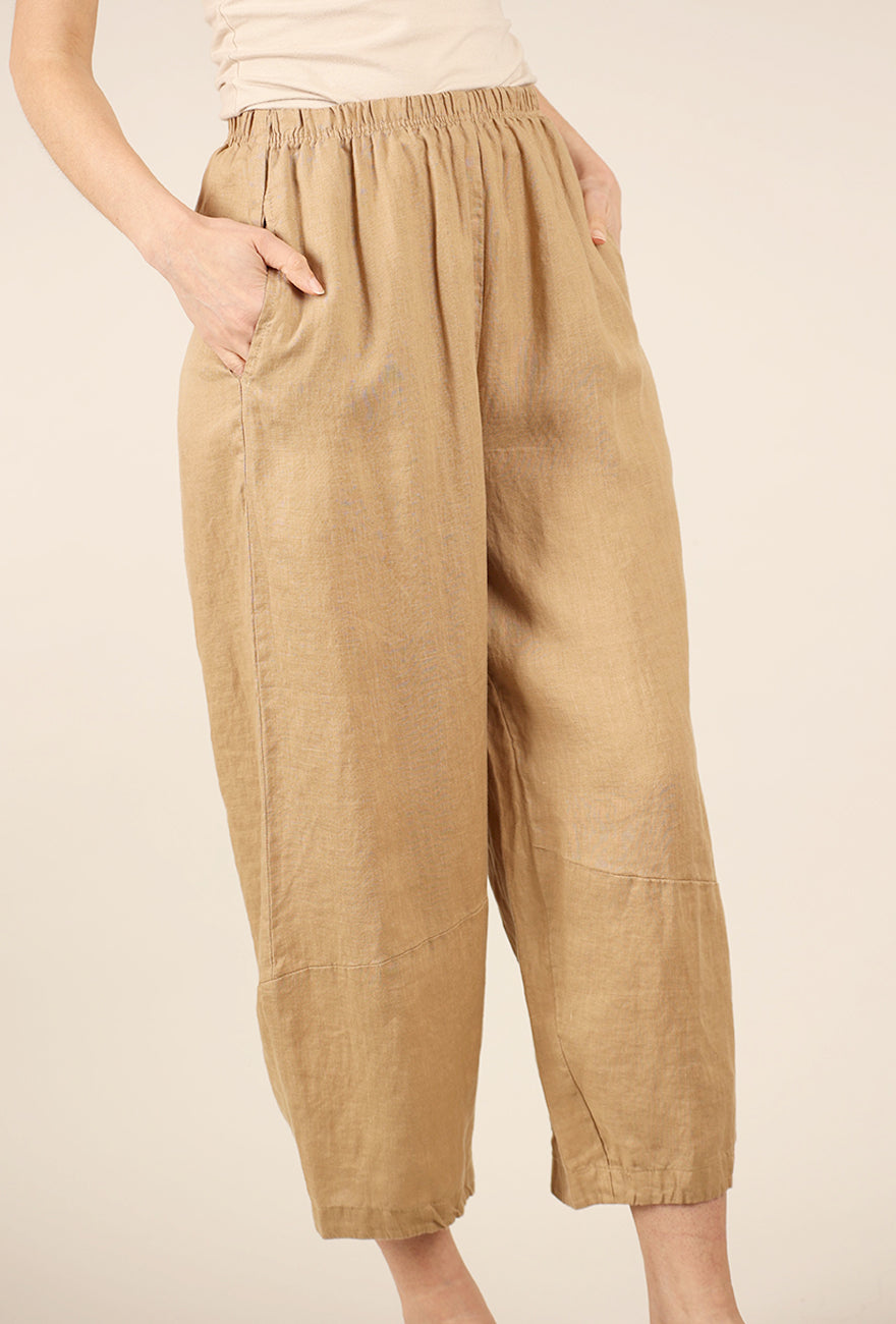 Cut Loose Linen Lantern Pant, Bark 