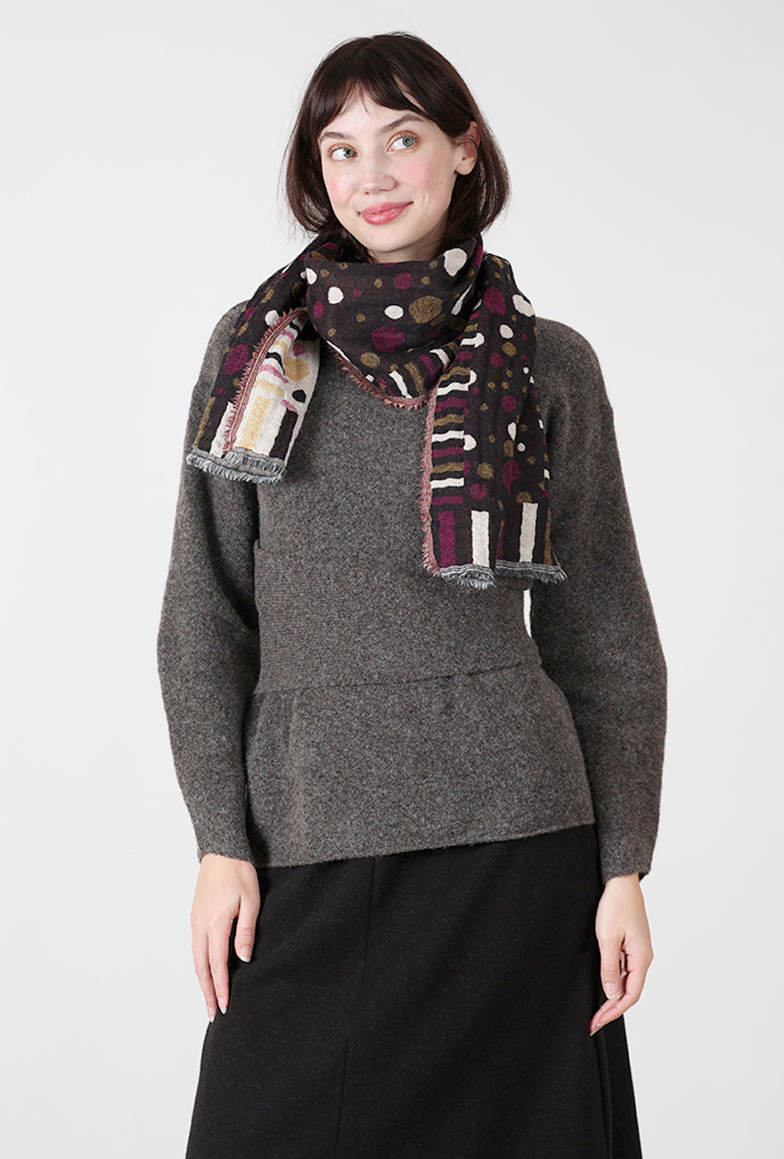 Merino Dot Scarf, Purple Dot