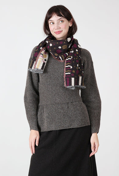 Merino Dot Scarf, Purple Dot
