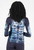 AMB Designs Raw Edge Second Skin Top, Mixed Media/Blue 