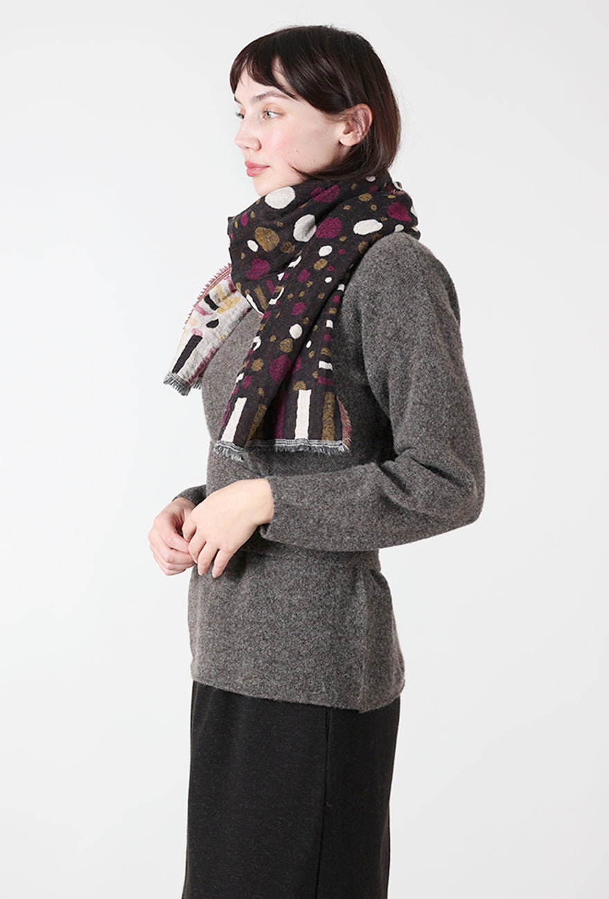 Merino Dot Scarf, Purple Dot