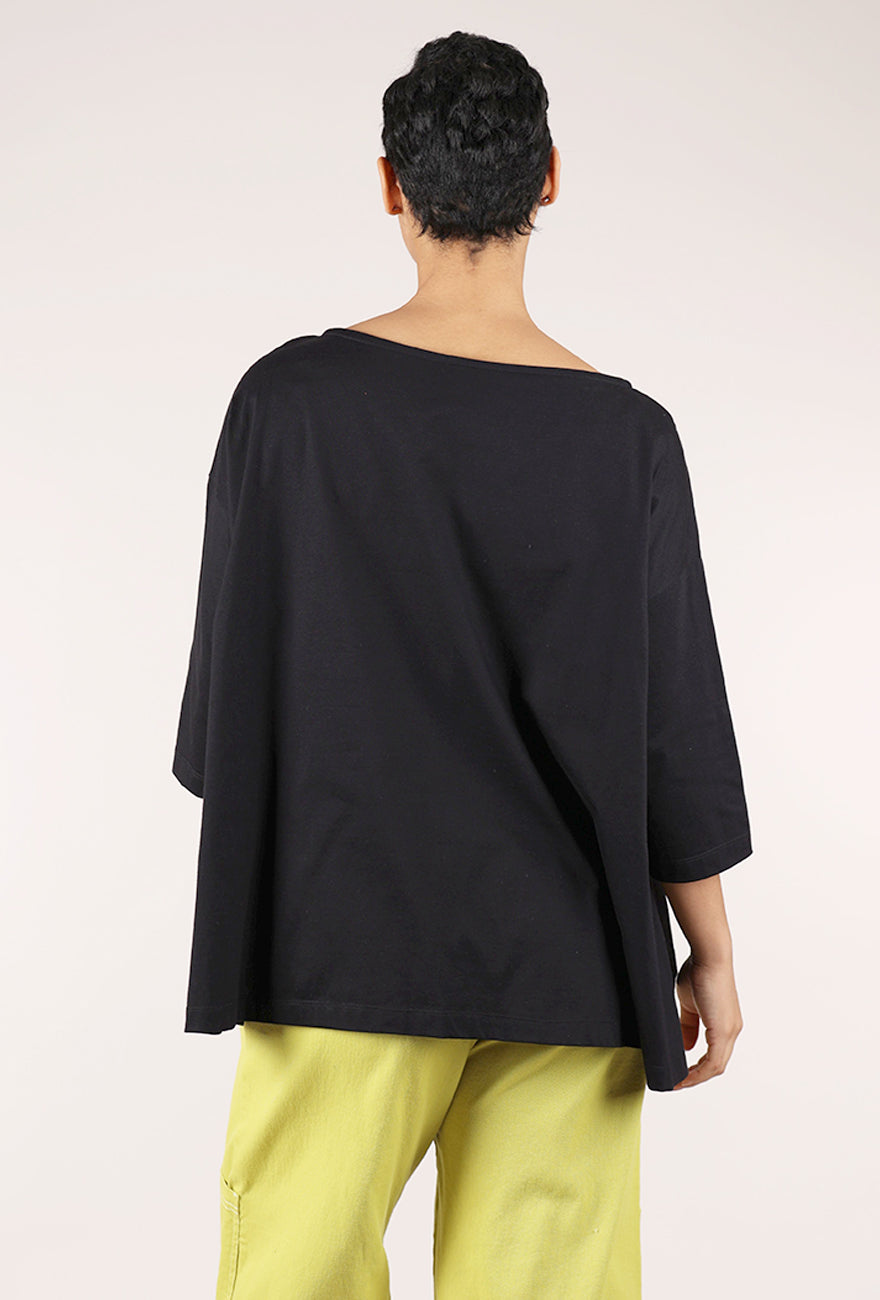 Moyuru Swing Out Scribble Top, Black/Maize 