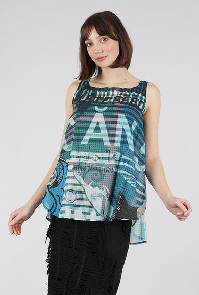 Rundholz Market Day Tank, Aqua Multi 