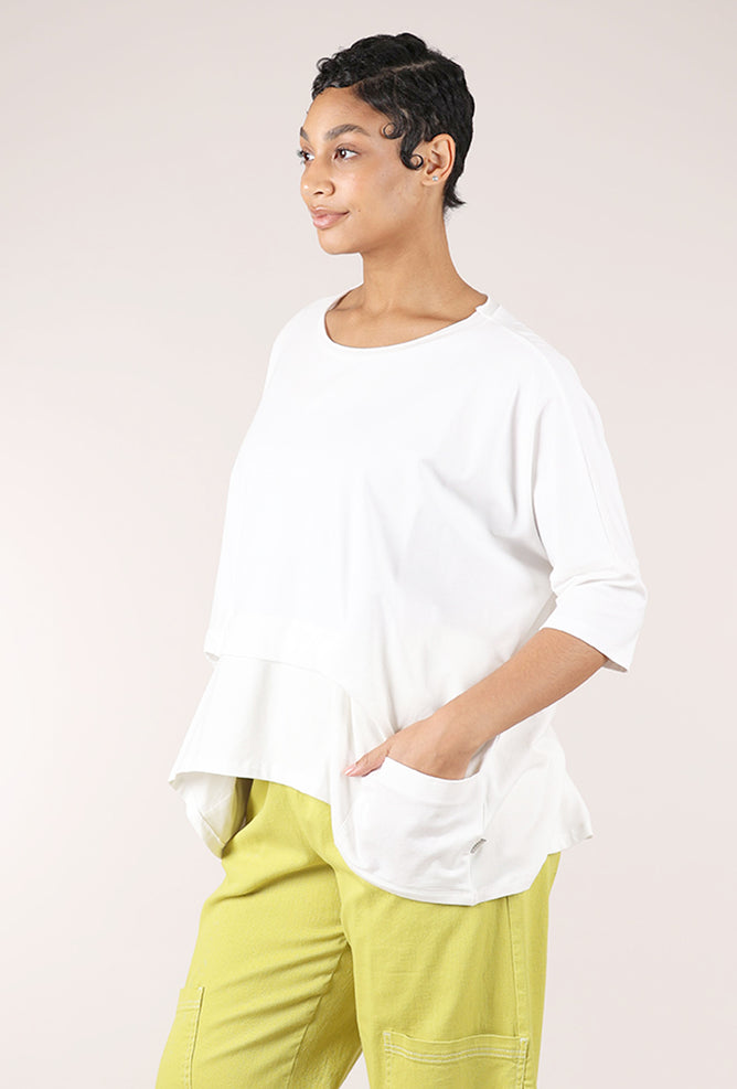Luukaa Pleat Detail Boxy Top, White 
