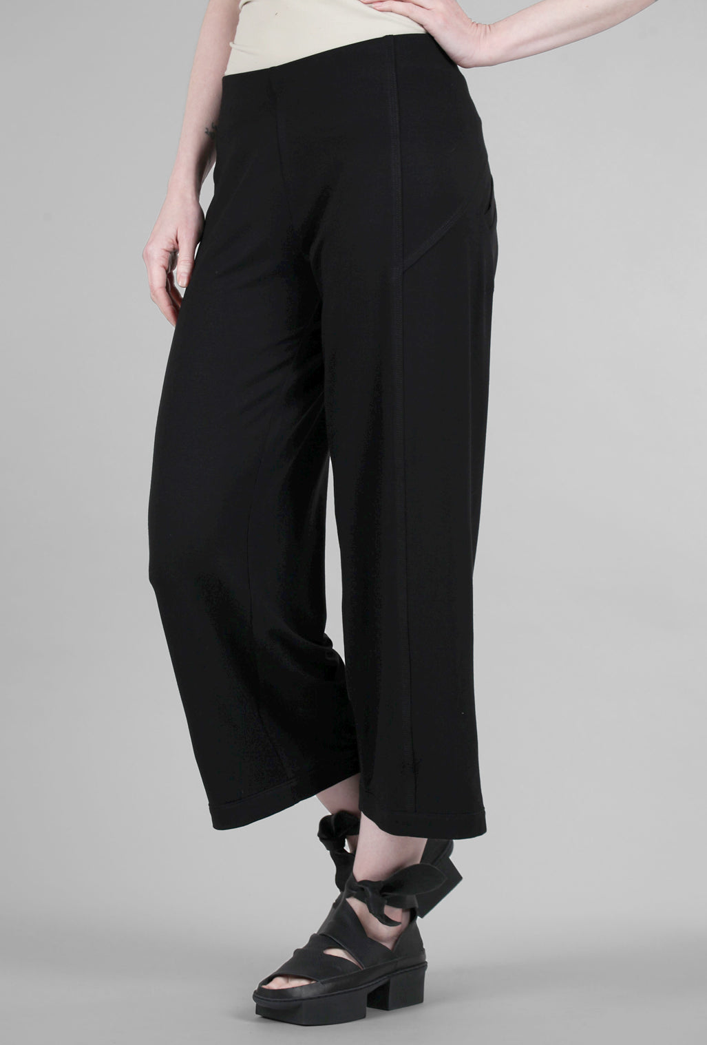 Equestrian French Terry Darlene Pants, Black 