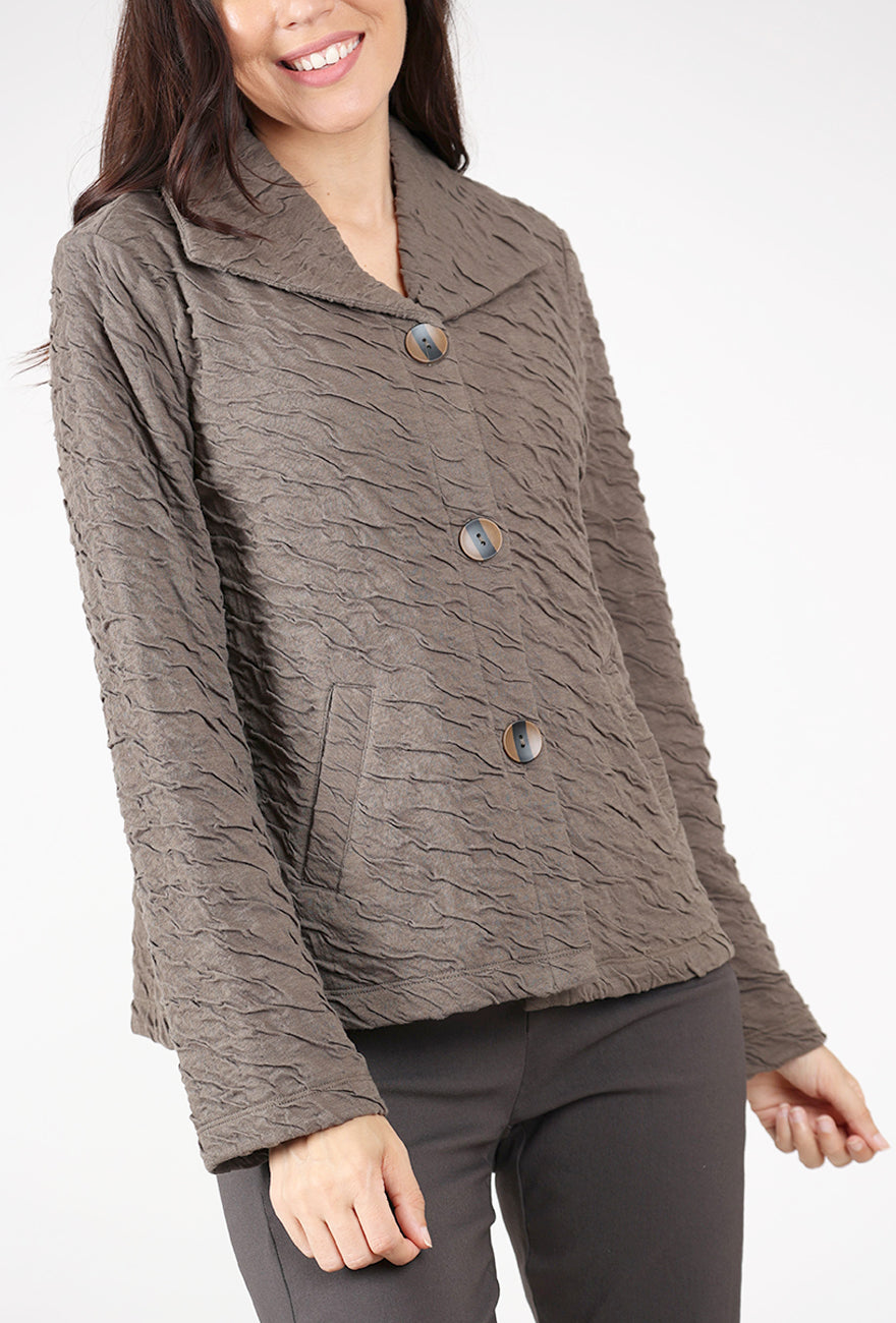 Double Face Crinkle Crosstown Jacket, Umber Angle 4