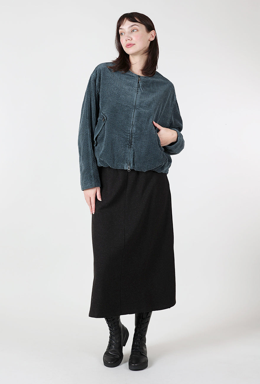 Hannes Roether Cord Bomber Jacket, Steel Blue 