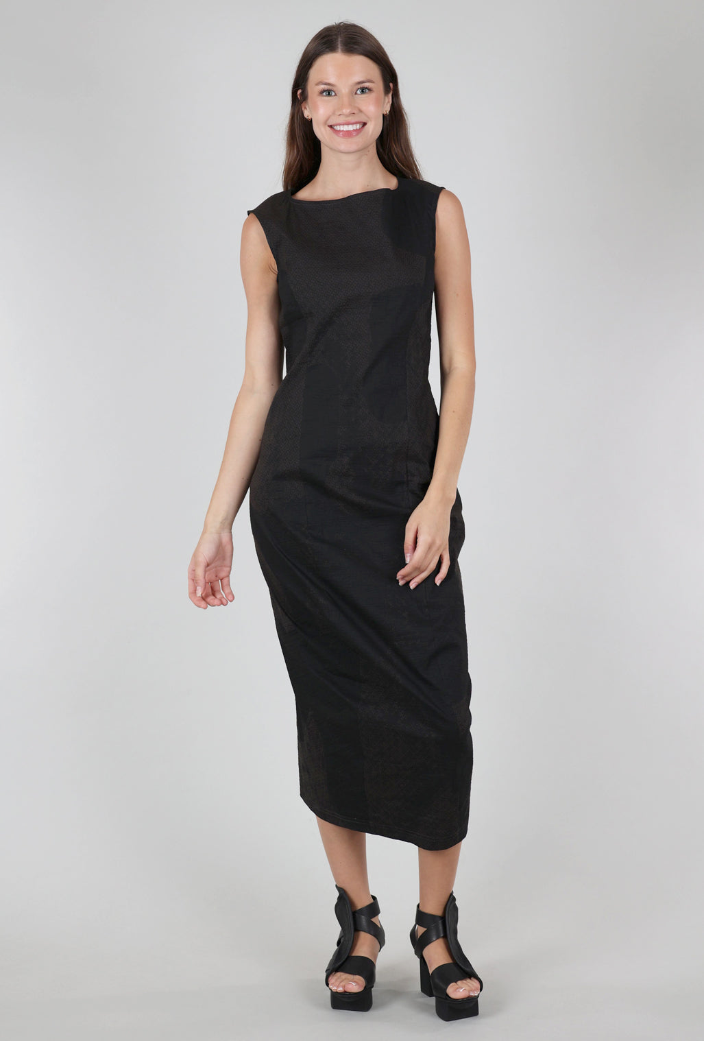 Rundholz Watermark Slim Dress, Espresso Print 