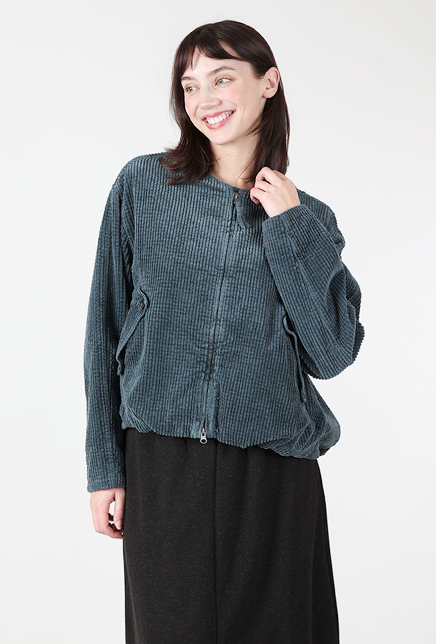 Hannes Roether Cord Bomber Jacket, Steel Blue 