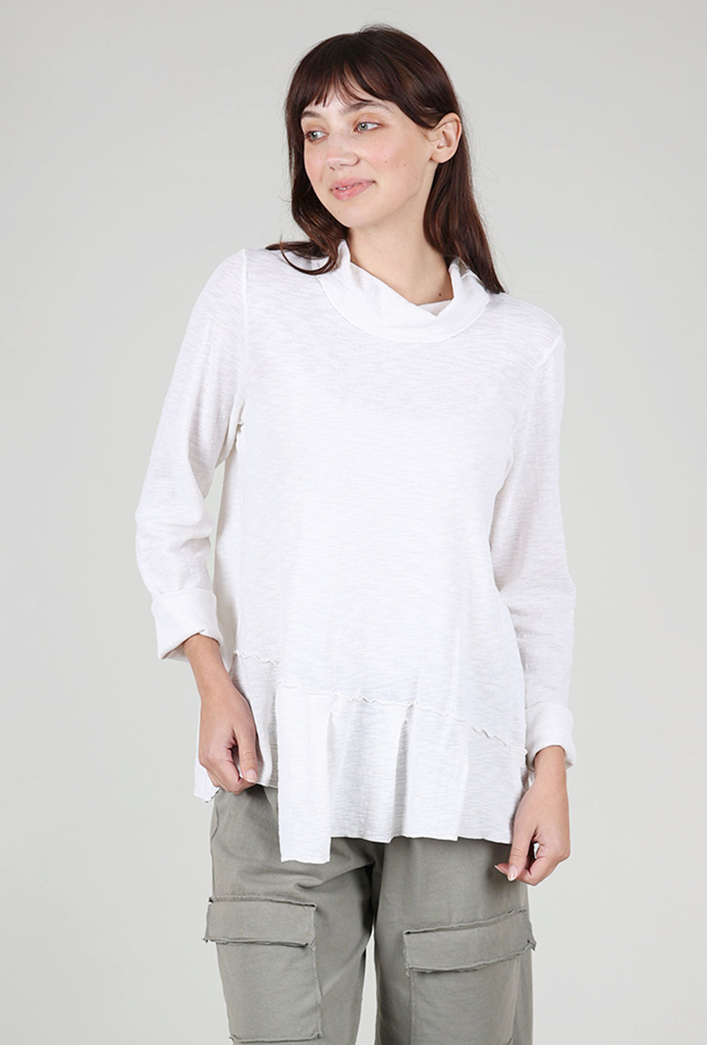 Fenini Slub Pleat Top, Cream 