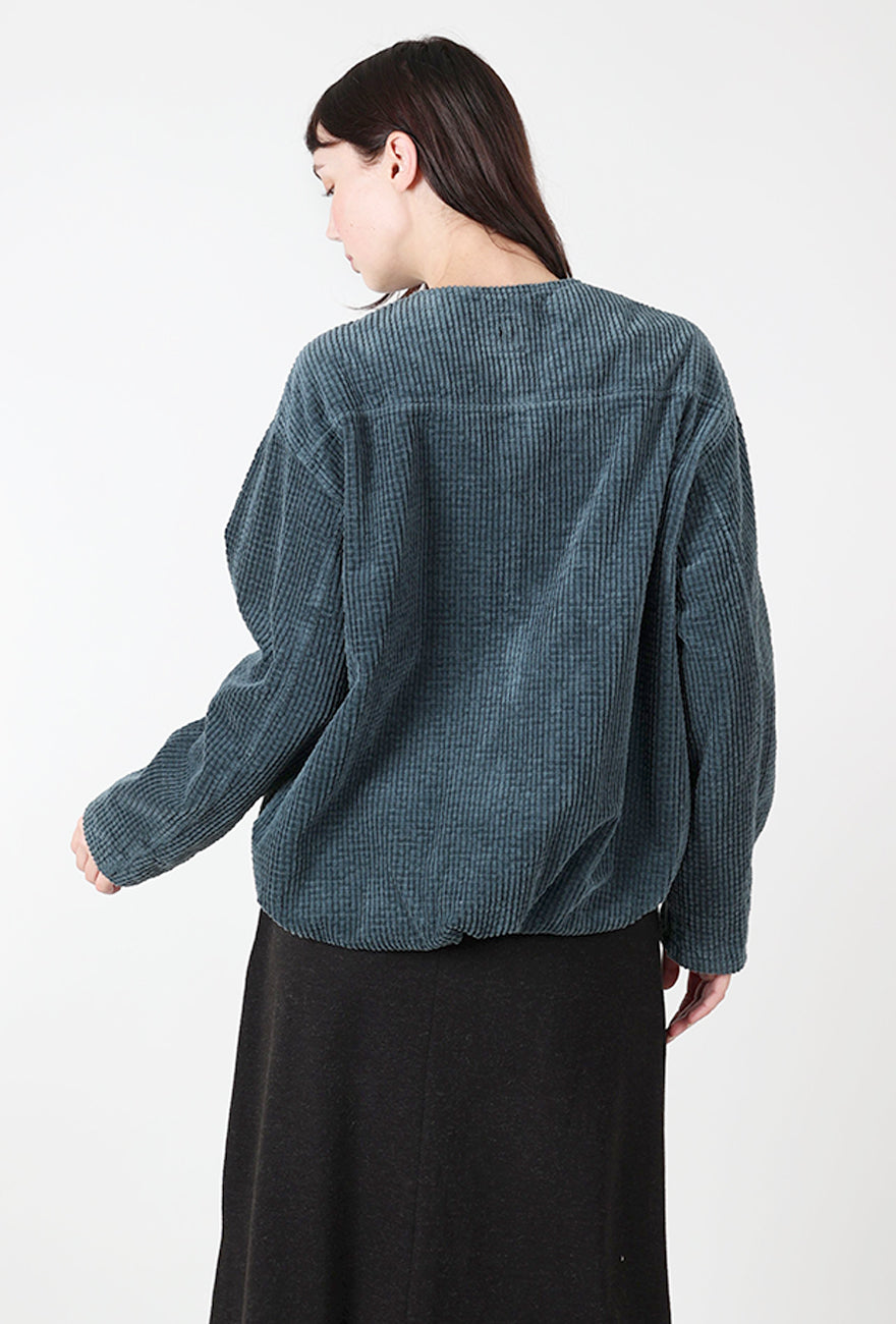 Hannes Roether Cord Bomber Jacket, Steel Blue 