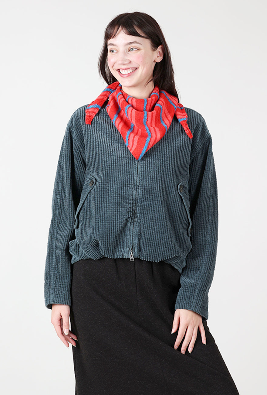 Wool Blend Triangle Scarf, Red