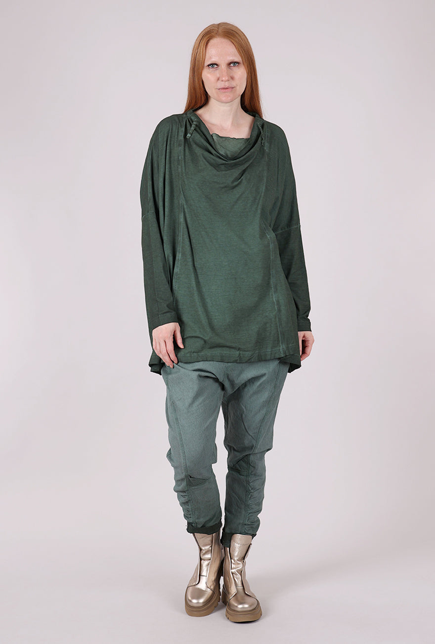 Rundholz Drape Neck Bubble Tunic, Pine Cloud 