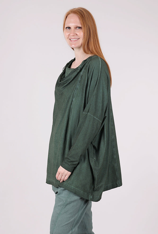 Rundholz Drape Neck Bubble Tunic, Pine Cloud 