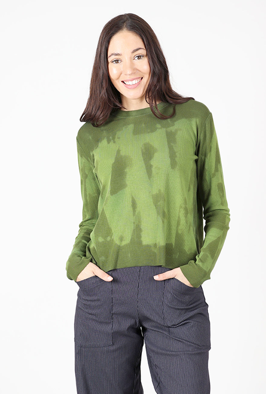 Micro Rib Crop Tee, Greens