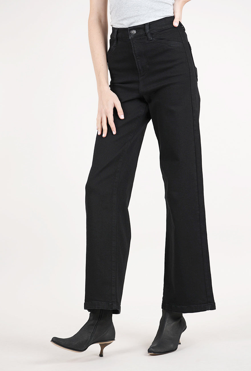 Favorite Daughter Mischa Super High Rise Wide Leg, Onyx 